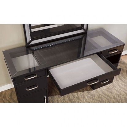Furniture Of America Vickie Glam Obsidian Gray Vanity Set Model FOA-DK5684DG-PK