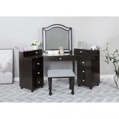 Furniture Of America Tracie Glam Obsidian Gray Vanity Set Model FOA-DK5686DG-PK