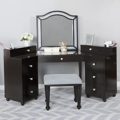 Furniture Of America Tracie Glam Obsidian Gray Vanity Set Model FOA-DK5686DG-PK