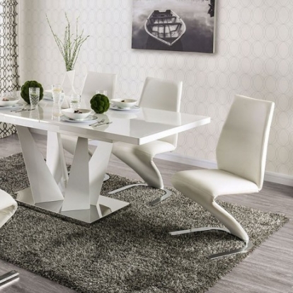 Furniture Of America Zain Contemporary Metal, Others White/Chrome Dining Table | FOA3742T-TABLE