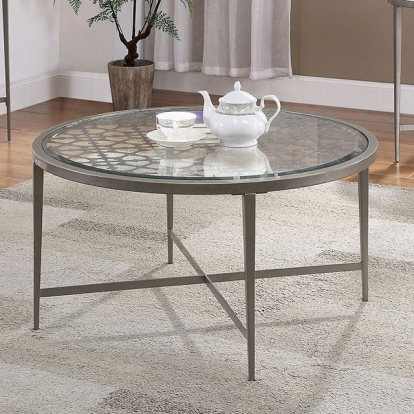 Furniture Of America Freja Contemporary Silver Coffee Table Model FOA4743C