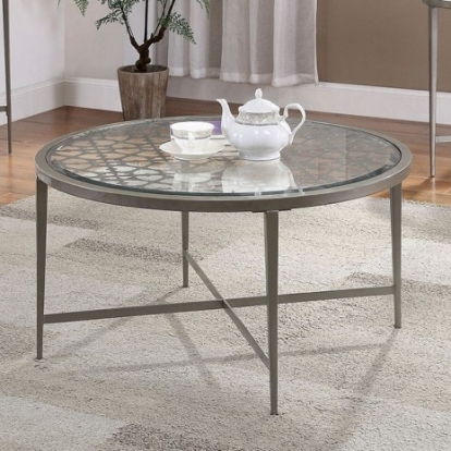 Furniture Of America Freja Contemporary Steel, Tempered Glass Silver Coffee Table | FOA4743C