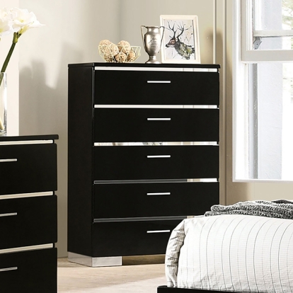 Furniture Of America Carlie Contemporary Black Chest Model FOA7039C