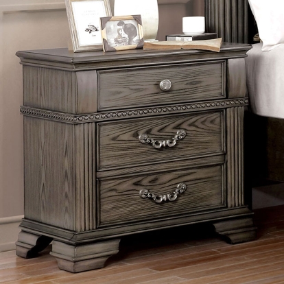 Furniture Of America Pamphilos Traditional Gray Night Stand Model FOA7144GY-N