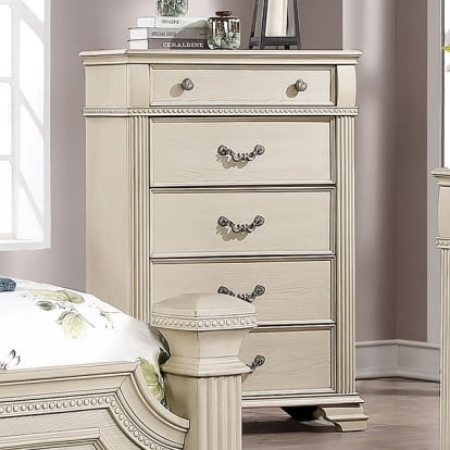 Furniture Of America Pamphilos Traditional Antique White Chest Model FOA7144WH-C