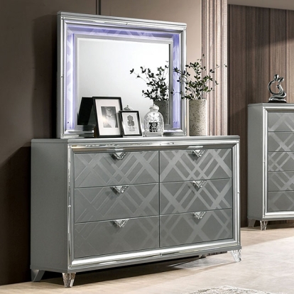 Furniture Of America Emmeline Contemporary Silver Dresser Model FOA7147D