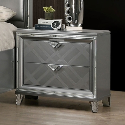 Furniture Of America Emmeline Contemporary Silver Night Stand Model FOA7147N