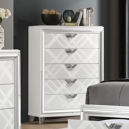 Furniture Of America Emmeline Contemporary White Chest Model FOA7147WH-C