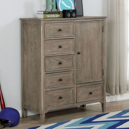 Furniture Of America Vevey Transitional Wire-Brushed Warm Gray Armoire Model FOA7175AR