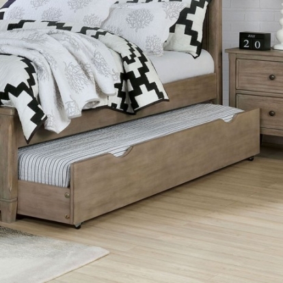 Furniture Of America Vevey Transitional Solid Wood, Wood Veneer, Others Wire-Brushed Warm Gray Trundle | FOA7175TR