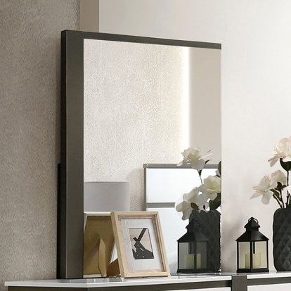Furniture Of America Birsfelden Contemporary White-Metallic Gray Mirror Model FOA7225WH-M