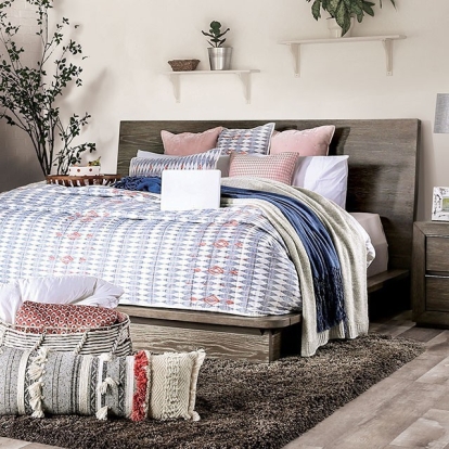 Furniture Of America Pickstown Transitional Light Walnut Bed Model FOA7491-Full Bed