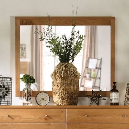 Furniture Of America Willamette Mid-Century Modern Light Oak Mirror Model FOA7602M