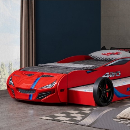 Furniture Of America Tracklite Novelty Abs, Engineered Wood Red Car Bed | FOA7735RD-BED