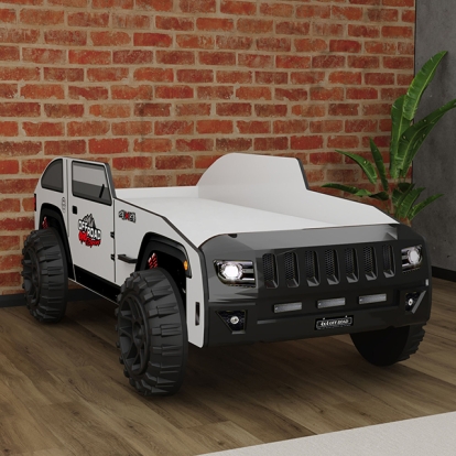 Furniture Of America Overlander Novelty Black-White Car Bed Model FOA7740BW-BED