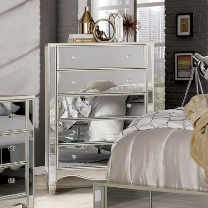 Furniture Of America Eliora Glam Mirror, Resin, Solid Wood, Others Silver Chest | FOA7890C
