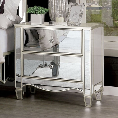 Furniture Of America Eliora Glam Silver Night Stand Model FOA7890N