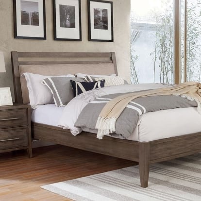 Furniture Of America Tawana Transitional Warm Gray/Beige Bed Model FOA7918-Queen Bed