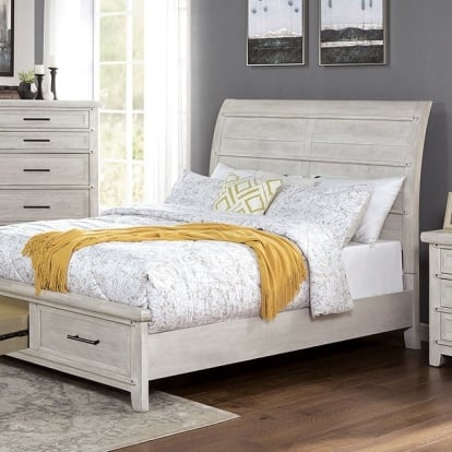 Furniture Of America Shawnette Transitional Antique White Bed Model FOA7924-E.King Bed