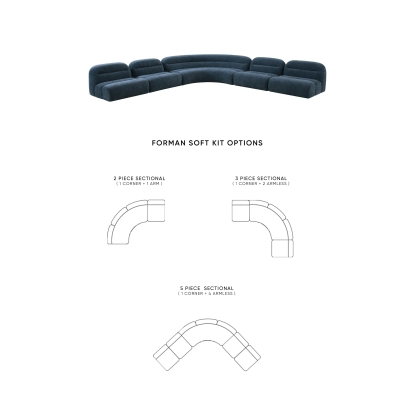 Divani Casa Forman Modern Blue Fabric Modular Sectional Sofa 83537|83538|81636 VGOD-ZW-23029-MOD-BLU