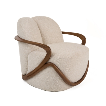 Modrest Fortuna Mid-Century Modern Off-White Fabric + Walnut Accent Chair Off-White Accent Chair 81593 VGCS-LC-21060-OFWHT