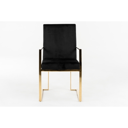 Modrest Fowler Modern Black Velvet Dining Chair Black Dining Chair 77352 VGVCB8866A