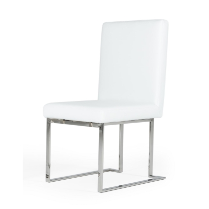 Modrest Fowler Modern White Leatherette Dining Chair Set of 2 White Dining Chair 77350Z VGVCB8866-WHT