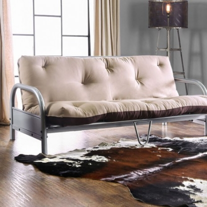 Furniture Of America Aksel Contemporary Cotton, Polyester Khaki/Brown Futon Mattress | FP-2417BB