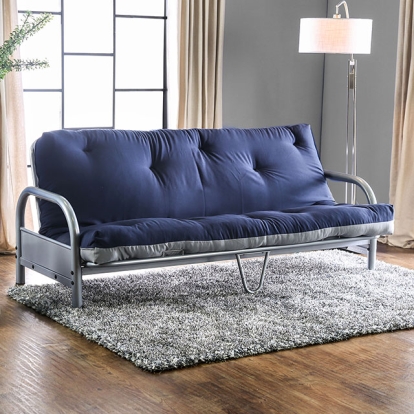 Furniture Of America Aksel Contemporary Gray-Navy Futon Mattress Model FP-2417NG
