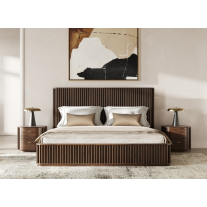 Modrest Fields Modern Walnut Acacia Bedroom Set Walnut Bedroom Set 82597 VGWD-VGD3-SET-WAL