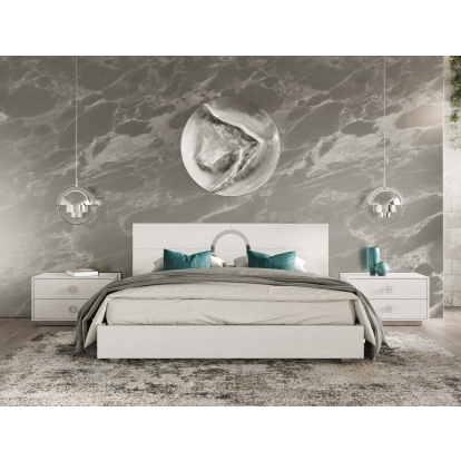 A&X Ovidius + Victoria Modern White Crocodile Lacquer Bedroom Set White Bedroom Set 83447|83448|83449 VGUN-OVIDVICT-SET-WHT