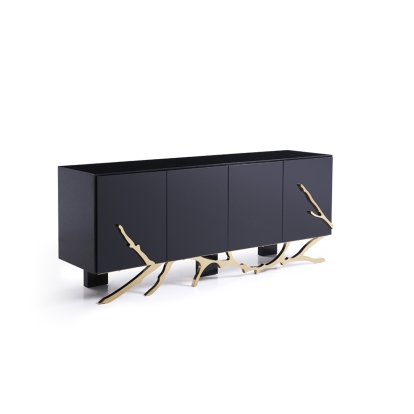 Modrest Legend Modern Black & Gold Buffet Black Buffet 73729B VGVCG8111-BLK