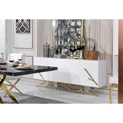 Modrest Legend Modern White & Gold Buffet White Buffet 73909A VGVCG8111-WHTGLD