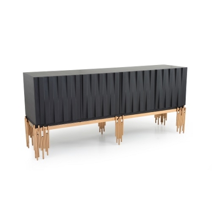 Modrest Token Modern Black & Rosegold Buffet Black Buffet 73211 VGVCG816