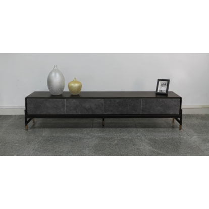 Modrest Gabrielle Contemporary Acacia & Gold TV Stand Walnut TV Stand 78378 VGGU5425TV-1-WAL-TV