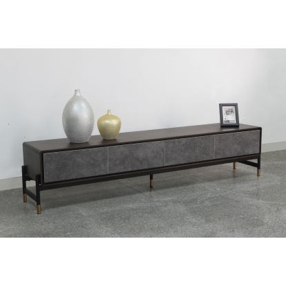 Modrest Gabrielle Contemporary Acacia & Gold TV Stand Walnut TV Stand 78378 VGGU5425TV-1-WAL-TV