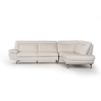 Divani Casa Galway Modern White Leather Sectional Sofa White Sectional Sofa 71562 VGKK5112-WHT