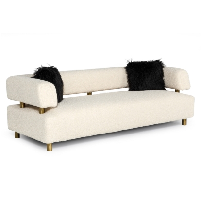 Divani Casa Gannet Glam Beige Fabric Sofa Beige Sofa 76889 VGODZW-944