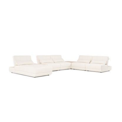 Divani Casa Garfield Modern Off-White Leather 7-Piece Modular Sectional Off-White Sectional Sofa 82825 VGKK-KF.7120-SET-OFFW
