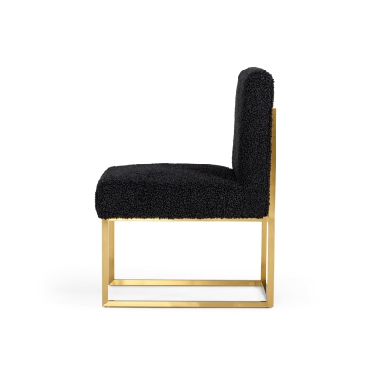 Modrest Garvin Glam Black + Gold Fabric Accent Chair (Set of 2) Black Lounge Chair 76891Z VGODZW-998