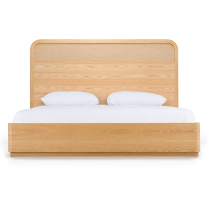 Modrest Gavin Modern Natural Ash + Rattan Bed Oak Bed 82784|82685 VGVC-BD2411-BED-NAT