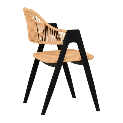 Modrest Gayle Modern Rattan Dining Chair Set of 2 Beige Dining Chair 79823Z VGFH-0117052-CR-DC