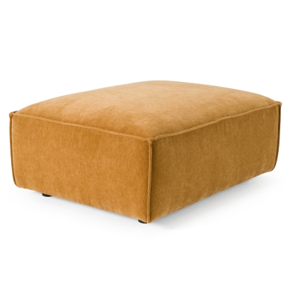 Divani Casa Gene Modern Ochre Fabric Modular Ottoman Orange Ottoman 83331 VGSX-F6062-OT-OCHRE