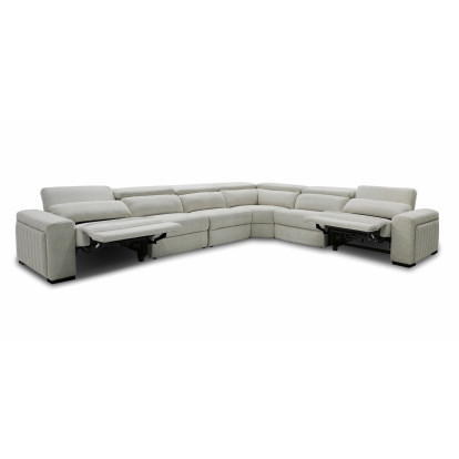 Divani Casa Gering Modern Beige Fabric Sectional With 2 Power Recliners Beige Sectional Sofa 80431 VGMB-R191-P2-SECT-BGE