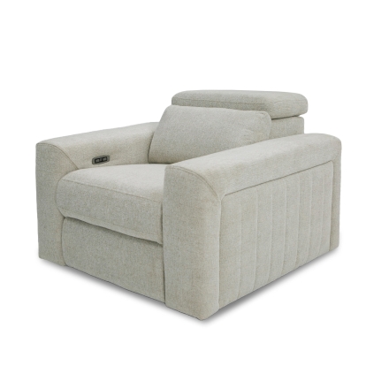 Divani Casa Gering Modern Beige Fabric Power Recliner Chair Beige Accent Chair 80432 VGMB-R191-P2-RCLN-BGE