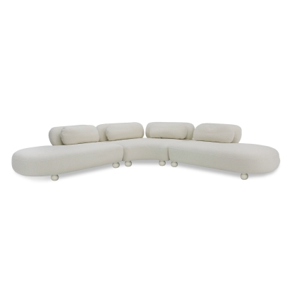 Divani Casa Gilbert Contemporary White Fabric Modular Sectional Sofa White Sectional Sofa 81046 VGOD-ZW-23024-WHT