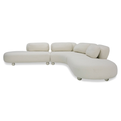 Divani Casa Gilbert Contemporary White Fabric Modular Sectional Sofa White Sectional Sofa 81046 VGOD-ZW-23024-WHT