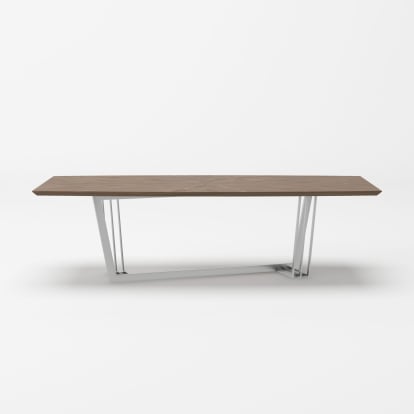 LA Furniture Gilroy Modern Walnut & Stainless Steel Dining Table VGBBMI2003T-WAL-DT Contemporary Style by Vig Furnitrue Number 77872 Catch Home Goods