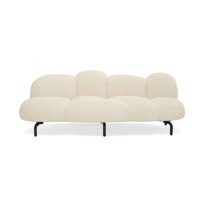Divani Casa Glaster Contemporary White Sherpa 88" Bubble Sofa White Sofa 79157 VGODZW-20036-WHT-S