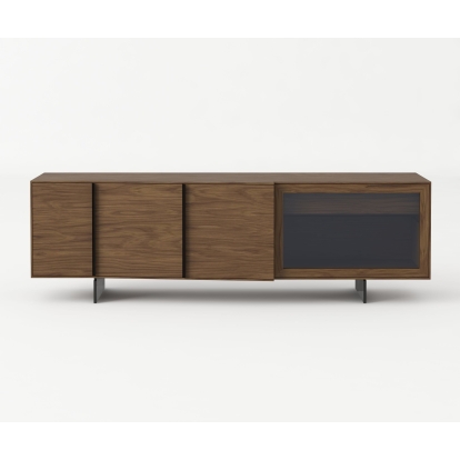 Modrest Glencoe Modern Walnut & Grey Glass Buffet Walnut Buffet 78774 VGBBMK2005SB-BUFF